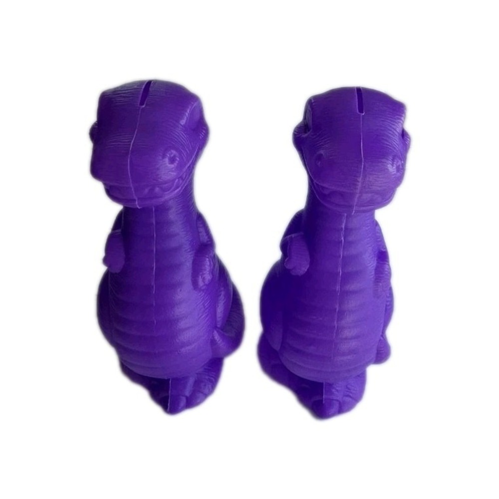 VTG 10 ¼"H Dinosaur Bank 2004 (1y) Cat. #130P16 Blow Mold Purple Lot Of 2